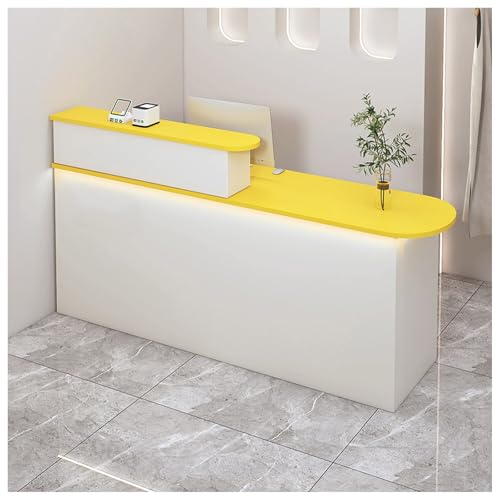 Moderner Empfangstisch mit Ablageflächen, Theke, Kassentisch für Lobby, Büro, Salon, Ladengeschäft, (A4, 110 cm), stilvoll und funktional von Generisch