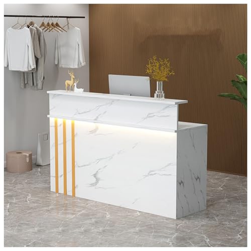 Moderner Empfangstisch mit Regalen, stilvoller Aufbewahrungs-Tresentisch für Schönheitssalon, Einzelhandelsgeschäft, Lobby und Empfangsraum, 120 cm großer Kassentisch Moderner Empfangstisch mit Regalen, stilvoller Aufbewahrungs-Tresentisch für Schönheitssalon, Einzelhandelsgeschäft, Lobby und Empfangsraum, 120 cm großer Kassentisch von Generisch
