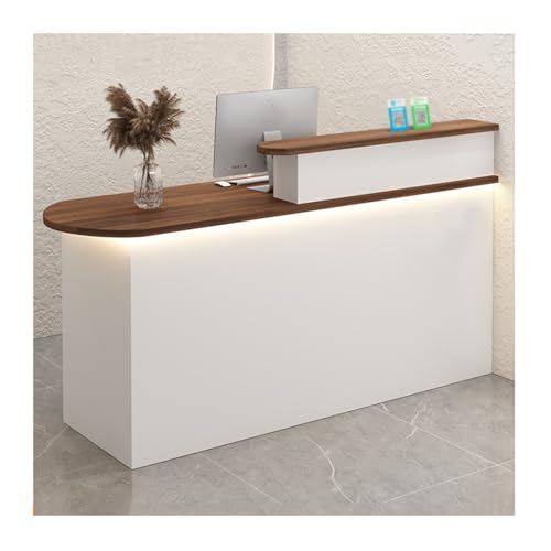 Moderner Empfangstisch mit Schränken für Minimärkte und Bekleidungsgeschäfte, stilvoller Vordertisch für Büroempfang, 140 cm lang, perfekt für Ufficio und Salon. Moderner Empfangstisch mit Schränken für Minimärkte und Bekleidungsgeschäfte, stilvoller Vordertisch für Büroempfang, 140 cm lang, perfekt für Ufficio und Salon. von Generisch