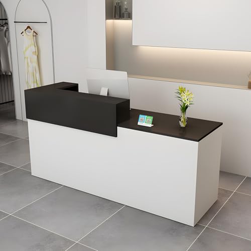 Moderner Empfangstisch mit Schublade und offenen Regalen, 100-180 cm Fronttisch, Computer-Arbeitsplatz geeignet für Salons, Büros, Lobbys, Einzelhandelsgeschäfte und Heimbüros Moderner Empfangstisch mit Schublade und offenen Regalen, 100-180 cm Fronttisch, Computer-Arbeitsplatz geeignet für Salons, Büros, Lobbys, Einzelhandelsgeschäfte und Heimbüros von Generisch
