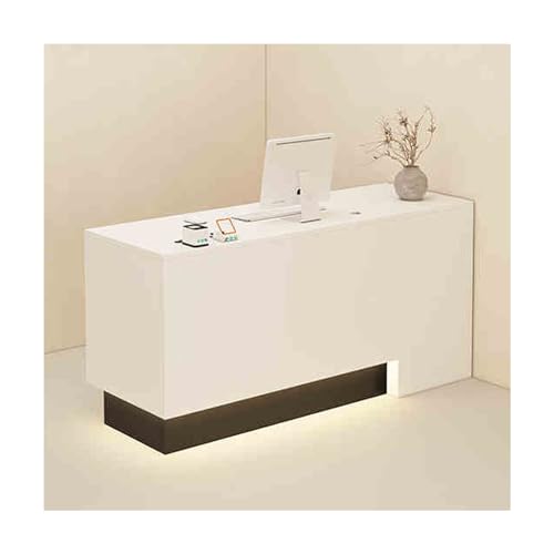 Moderner Empfangstisch mit Schubladen, 120 cm, Schwarz und Weiß, perfekt für Büros, Schönheitssalons, Eingangshallen und Einzelhandelsräume, stilvolles Bureau D'Accueil für moderne Innenräume. von Generisch