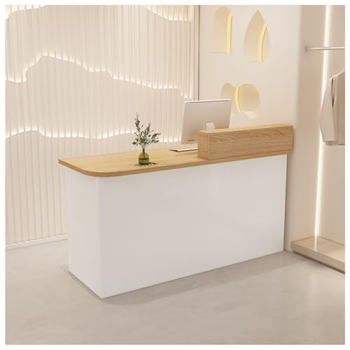 Moderner Empfangstisch mit Tastaturschublade, abschließbare Aufbewahrungsschränke und eintüriger Schrank, stilvolle Büro-Empfangsmöbel (C1, 100 cm) von Generisch