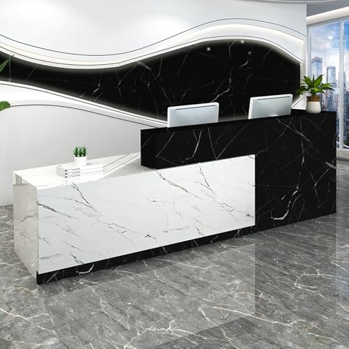 Moderner Empfangstisch mit abschließbaren Schubladen, Tastaturablage und Schränken, stilvolles Büro-/Schönheitssalon, hohe Tragfähigkeit, platzsparendes Design Moderner Empfangstisch mit abschließbaren Schubladen, Tastaturablage und Schränken, stilvolles Büro-/Schönheitssalon, hohe Tragfähigkeit, platzsparendes Design von Generisch