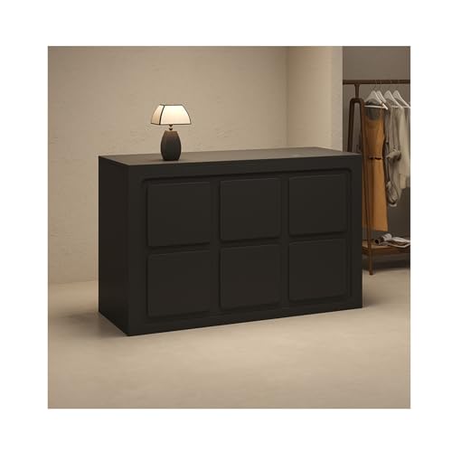 Moderner Empfangstisch mit abschließbaren Schubladen, Thekentisch für Schönheitssalon und Bekleidungsgeschäft, stilvolles schwarzes Design, 120 cm lang Moderner Empfangstisch mit abschließbaren Schubladen, Thekentisch für Schönheitssalon und Bekleidungsgeschäft, stilvolles schwarzes Design, 120 cm lang von Generisch