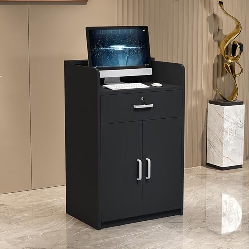 Moderner Empfangstisch mit abschließbaren Schubladen, stilvoller Rezeption für Home Office, Salon oder Kassenbereich, funktionales und platzsparendes Design von Generisch