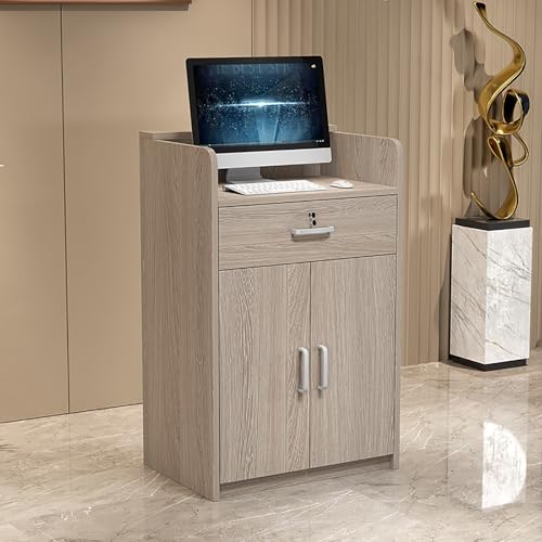 Moderner Empfangstisch mit abschließbaren Schubladen – Stilvoller Schreibtisch für Home Office, Salon oder Kassenbereich – funktionale und sichere Arbeitsplatzlösung von Generisch