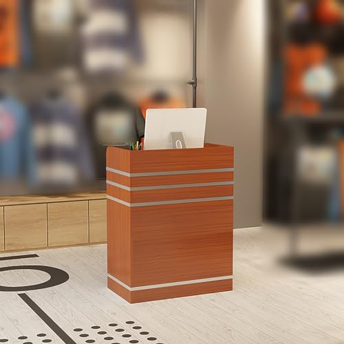 Moderner Empfangstisch mit abschließbarer Schublade für Lobby, Büro, Schönheitssalon, Bekleidungsgeschäft, Einzelhandel, Thekentisch mit Theke und Rezeption, orangefarbener Willkommensschreibtisch für von Generisch