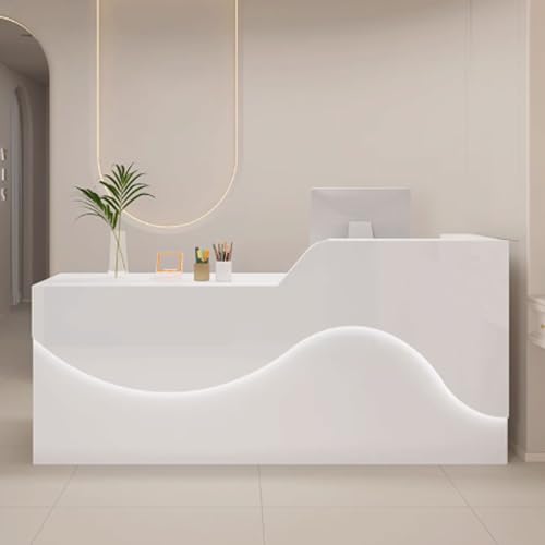 Moderner Empfangstisch mit weicher Beleuchtung, 130 cm, Büro-Fronttisch, Holzwerkstoff, Stehtisch, stilvolle funktionale Möbel für professionelle Räume und Arbeitsumgebungen Moderner Empfangstisch mit weicher Beleuchtung, 130 cm, Büro-Fronttisch, Holzwerkstoff, Stehtisch, stilvolle funktionale Möbel für professionelle Räume und Arbeitsumgebungen von Generisch
