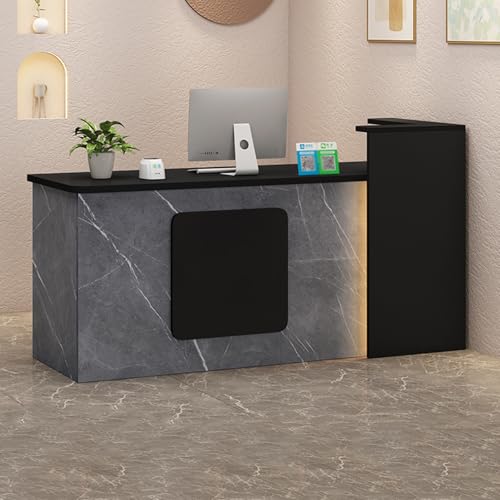Moderner Empfangstresen mit Schubladen, platzsparendes Design, einfache Montage, schwarz, 140 x 55 x 10 cm, stilvolle Theke für Büro und Geschäft, Empfangsbereiche Moderner Empfangstresen mit Schubladen, platzsparendes Design, einfache Montage, schwarz, 140 x 55 x 10 cm, stilvolle Theke für Büro und Geschäft, Empfangsbereiche von Generisch