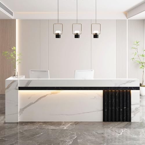Moderner Empfangstresen mit Stauraum - Elegante Theke für Büros, Salons & Einzelhandel - Schickes Schwarz-Weiß-Design Weiche LED-Beleuchtung Stilvolle Möbel für Empfangsbereiche Moderner Empfangstresen mit Stauraum - Elegante Theke für Büros, Salons & Einzelhandel - Schickes Schwarz-Weiß-Design Weiche LED-Beleuchtung Stilvolle Möbel für Empfangsbereiche von Generisch