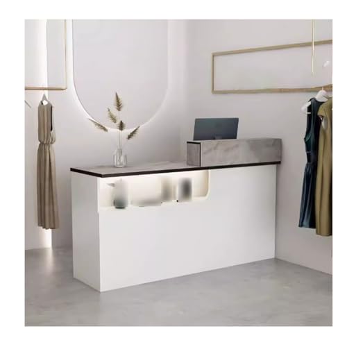 Moderner Empfangstresen mit Theke, eleganter Eingangsschreibtisch für Flur & Wohnzimmer, 100 cm, Stein-Willkommensschreibtisch, vielseitiger Verkaufstheke für Bekleidungsgeschäft von Generisch