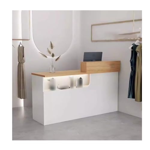Moderner Empfangstresen mit Theke - Elegante Empfangstheke für Flur Schönheitssalon Bekleidungsgeschäft - Langlebiges Holzdesign Linke Seite 80cm Stilvolle Büromöbel von Generisch