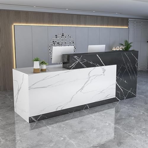 Moderner Empfangstresen mit abschließbaren Schubladen, stilvoller Holz-Schreibtisch für Büro, Schönheitssalon oder Lobby, 51 x 40 x 60 x 100 cm, langlebiges und funktionales Design von Generisch