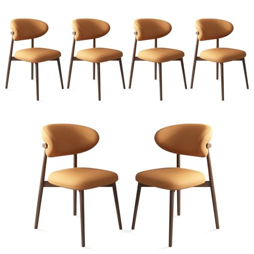 Moderner Esszimmerstuhl 2er Set - Ergonomische Weiche Bequeme Küchenstühle mit Holzbeinen, Stilvolles Design für Zuhause, Esszimmer, Restaurant - Orange & Dunkles Walnuss Finish Moderner Esszimmerstuhl 2er Set - Ergonomische Weiche Bequeme Küchenstühle mit Holzbeinen, Stilvolles Design für Zuhause, Esszimmer, Restaurant - Orange & Dunkles Walnuss Finish von Generisch