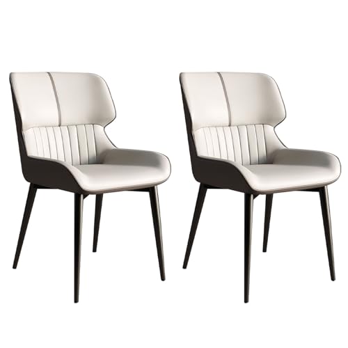 Moderner Esszimmerstuhl-Set, weich, bequem, hohe Rückenlehne, gebogenes Design, stilvolle dicke Beine aus Karbonstahl, perfekt für Wohn- und Esszimmer-Dekoration, 2 Stück von Generisch