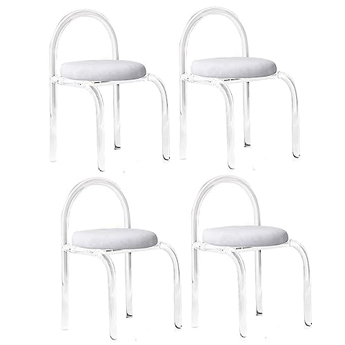 Moderner Esszimmerstuhl aus Acryl, 4er-Set – Samt gepolstert mit klaren Beinen, armloses Design für Esszimmer und Schlafzimmer, stilvolle Küche und Akzentstühle von Generisch