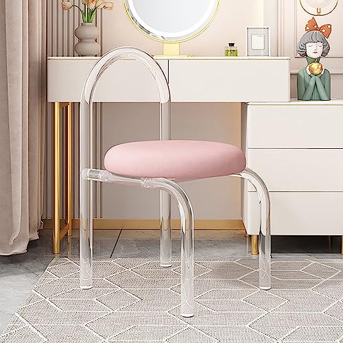 Moderner Esszimmerstuhl aus Acryl, 4er-Set – samtgepolsterte klare Beine, armlose Akzentstühle für Esszimmer oder Schlafzimmer, stilvolle und bequeme Küche von Generisch