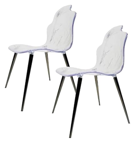 Moderner Esszimmerstuhl aus Acryl, transparenter Stapelstuhl mit Wasserwellen-Effekt, Design für Zuhause und Büro von Generisch