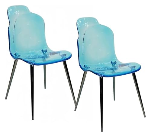 Moderner Esszimmerstuhl aus Acryl, transparenter Stapelstuhl mit Wasserwellen-Effekt, Design für Zuhause und Büro von Generisch