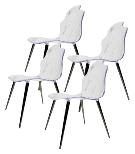 Moderner Esszimmerstuhl aus Acryl, transparenter Stapelstuhl mit Wasserwellen-Effekt, Design für Zuhause und Büro von Generisch