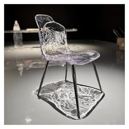 Moderner Esszimmerstuhl aus Acryl, transparenter Stapelstuhl mit Wasserwellen-Effekt, Design für Zuhause und Büro von Generisch