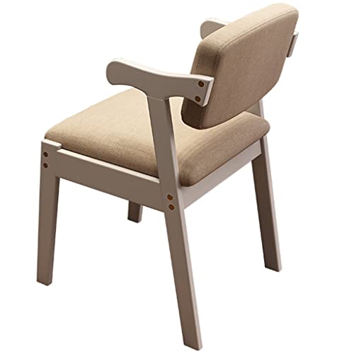 Moderner Esszimmerstuhl aus Holz mit abnehmbarem, waschbarem Baumwoll-Leinen-Stoff, stilvolle Rückenlehne, perfekt für Küche, Schlafzimmer und Esszimmer (Farbe: [rt Farbe]) von Generisch