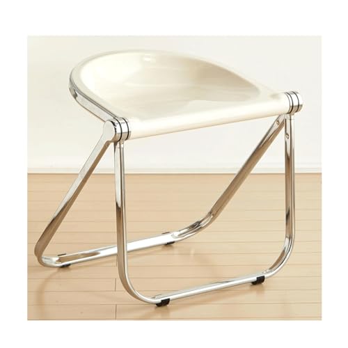 Moderner Esszimmerstuhl aus Kunststoff, ohne Armlehnen, faltbares Design mit Metallrahmen und rutschfesten Fußpolstern, unterstützt 250 kg, für Küche und Esszimmer von Generisch
