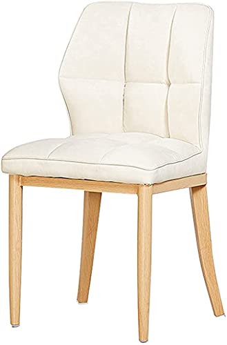 Moderner Esszimmerstuhl aus Leder für Küche und Wohnzimmer, Holzimitat, Eisenbeine, stilvoller Balkon- und Schlafsaal, Lounge-Stuhl, weiß, vielseitig einsetzbar von Generisch