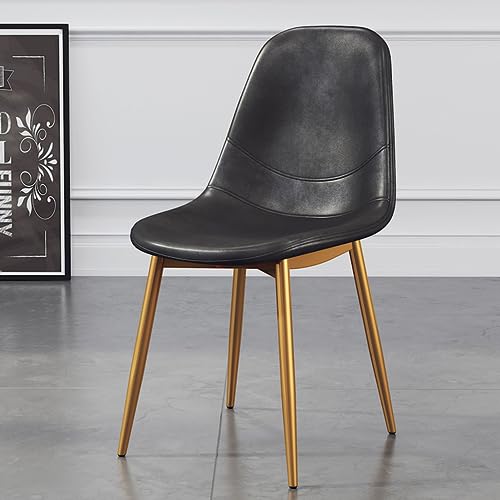 Moderner Esszimmerstuhl aus PU-Leder, ohne Armlehnen, Küchenstuhl mit Metallbeinen, gepolsterte Wohnzimmerstühle für Zuhause, Schlafzimmer und Wartezimmer, 45 cm Sitzhöhe von Generisch