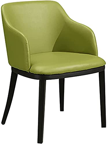 Moderner Esszimmerstuhl aus PU-Leder mit ergonomischen Armlehnen, Rückenlehne und Metallbeinen, stilvoller Theken-Lounge-Sessel für Wohnzimmer oder Empfangsbereich (Grün) von Generisch