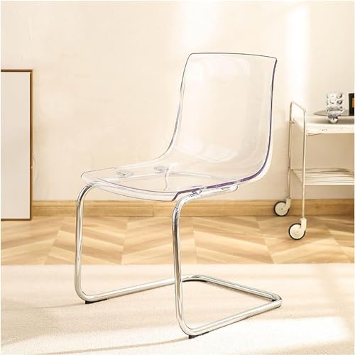 Moderner Esszimmerstuhl aus transparentem Acryl mit Rückenlehne, minimalistisches Design für Esszimmer und Büro von Generisch
