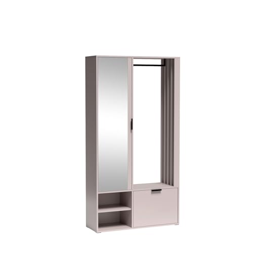 Moderner Flurgarderobe Set mit Spiegel & Garderobenleiste 100cm breit Schuhaufbewahrung & Kleidung nizer Stilvoller Garderobenständer mit Ablagen Kaschmirgrau Moderner Flurgarderobe Set mit Spiegel & Garderobenleiste 100cm breit Schuhaufbewahrung & Kleidung nizer Stilvoller Garderobenständer mit Ablagen Kaschmirgrau von Generisch