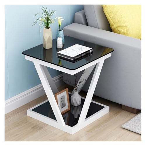Moderner Glas-Ecktisch mit schlankem Metallrahmen – kompaktes und elegantes Design für Schlafzimmer, Wohnzimmer oder Büro Moderner Glas-Ecktisch mit schlankem Metallrahmen – kompaktes und elegantes Design für Schlafzimmer, Wohnzimmer oder Büro von Generisch