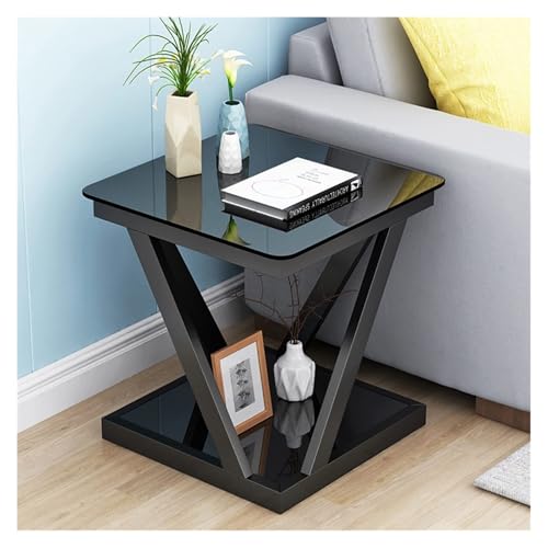 Moderner Glas-Ecktisch mit schlankem Metallrahmen – kompaktes und elegantes Design für Schlafzimmer, Wohnzimmer oder Büro von Generisch