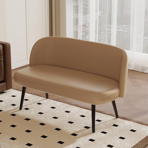 Moderner Hochbein-Ledersessel, eleganter gepolsterter Loungesessel für Wohnzimmer, Schlafzimmer, Empfang - 100 x 55 x 78 cm, stilvolle dekorative Sitzlösung von Generisch