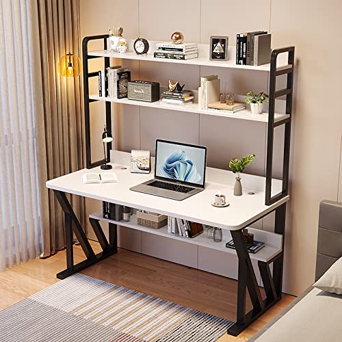 Moderner Home Office Schreibtisch mit Ablagen & Bücherregal - Platzsparende Lösung für Studenten & Berufstätige Moderner Home Office Schreibtisch mit Ablagen & Bücherregal - Platzsparende Lösung für Studenten & Berufstätige von Generisch
