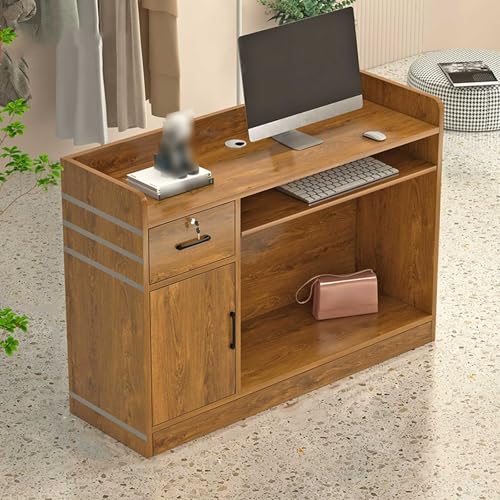 Moderner Kassierer-Schreibtisch für Bekleidungsgeschäft | Stilvolle Rezeptionstheke | Schönheitssalon-Rezeption | Kompakter Bartisch | Minimalistisches Design für kleine Räume von Generisch