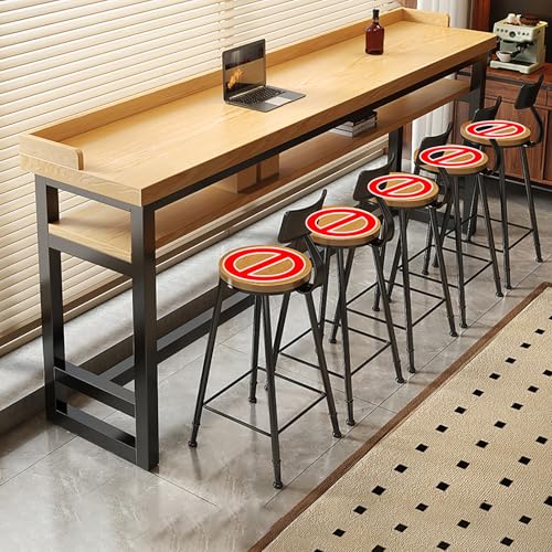 Moderner Kneipentisch aus Holz, rechteckig, für Küche, Wohnzimmer, Esszimmer und Café, einfach zu montieren von Generisch