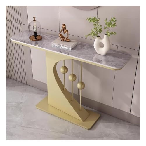 Moderner Konsolentisch, eleganter schmaler Eingangstisch mit robustem Metallgestell für Wohnzimmer, Flur, Foyer von Generisch