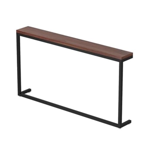 Moderner Konsolentisch für Wohnzimmer, kleiner Beistelltisch mit Sofa-Rückenablage, schmaler Flur, Eingangstisch, Eck-Clip-Schrank in brauner Oberfläche, 100 x 20 x 85 cm von Generisch