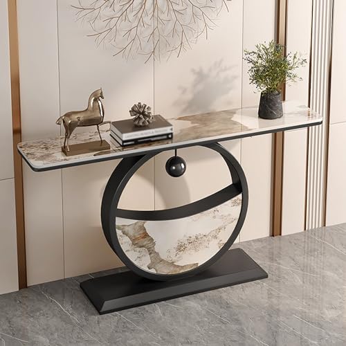Moderner Konsolentisch für den Eingangsbereich, Ablage aus gehärtetem Glas & Metallrahmen, einfache Montage, Flurtisch für Wohnzimmer, Eingangstisch für Sofa von Generisch