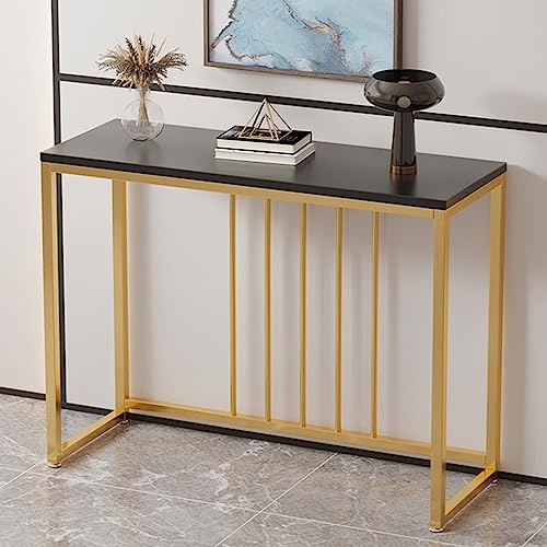 Moderner Konsolentisch mit Holztischplatte und Metallrahmen, schmaler Sofatisch für den Eingangsbereich hinter der Couch oder Pflanzenausstellung, ideal für Wohnzimmer, Foyer, Korridor oder von Generisch
