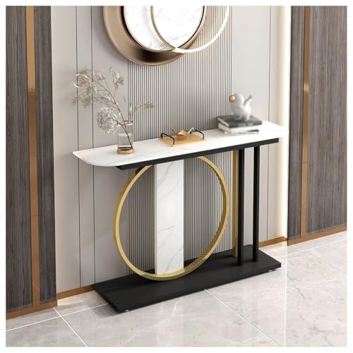 Moderner Konsolentisch mit Marmorplatte und geometrischem Sockel, platzsparendes schmales Design für Eingangsbereich, Wohnzimmer oder Büro Moderner Konsolentisch mit Marmorplatte und geometrischem Sockel, platzsparendes schmales Design für Eingangsbereich, Wohnzimmer oder Büro von Generisch