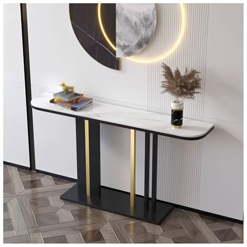 Moderner Konsolentisch mit geometrischem Sockel - platzsparendes schmales Design für Flur, Eingangsbereich, Wohnzimmer oder Foyer von Generisch