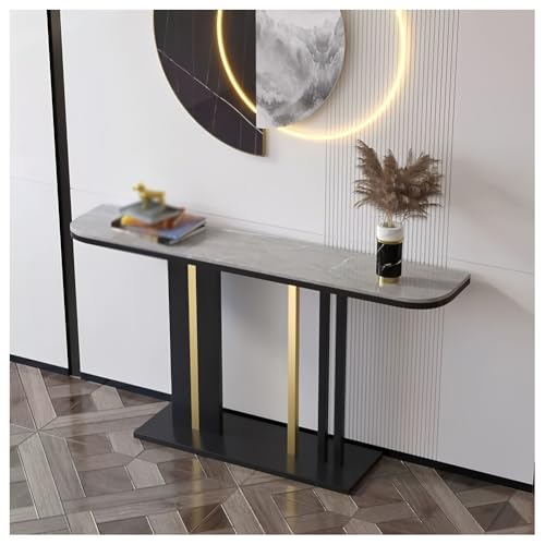 Moderner Konsolentisch mit geometrischem Sockel - platzsparendes schmales Design für Flur, Eingangsbereich, Wohnzimmer oder Foyer von Generisch