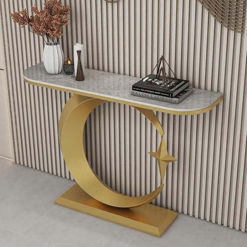 Moderner Konsolentisch mit stabilem Metallfuß und eleganter Marmorplatte, perfekt für Flur, Eingangsbereich oder hinter der Couch Moderner Konsolentisch mit stabilem Metallfuß und eleganter Marmorplatte, perfekt für Flur, Eingangsbereich oder hinter der Couch von Generisch
