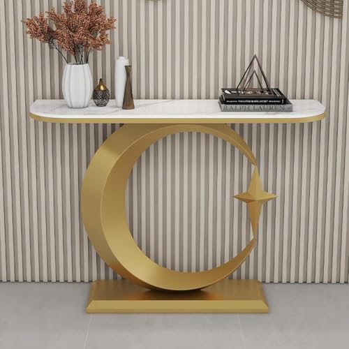 Moderner Konsolentisch mit stabilem Metallfuß und eleganter Marmorplatte, perfekt für Flur, Eingangsbereich oder hinter der Couch Moderner Konsolentisch mit stabilem Metallfuß und eleganter Marmorplatte, perfekt für Flur, Eingangsbereich oder hinter der Couch von Generisch