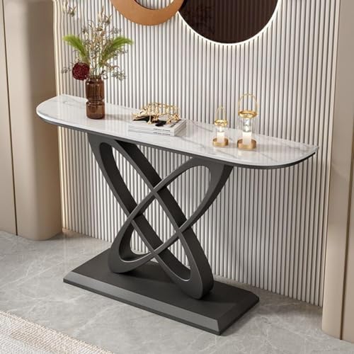 Moderner Konsolentisch mit stabilem Metallsockel, eleganter Sofatisch für Wohnzimmer, Eingangsbereich, Flurdekor von Generisch