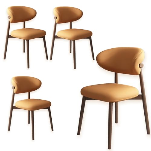 Moderner Küchen-Esszimmerstuhl 2er Set - Ergonomische Weiche Bequeme Stühle mit Holzbeinen für Zuhause, Esszimmer, Restaurant - Stilvolles Orange & Dunkles Walnuss Design Moderner Küchen-Esszimmerstuhl 2er Set - Ergonomische Weiche Bequeme Stühle mit Holzbeinen für Zuhause, Esszimmer, Restaurant - Stilvolles Orange & Dunkles Walnuss Design von Generisch