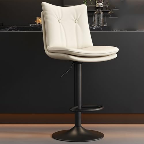 Moderner Kücheninselhocker, Thekenhöhe, Barhocker, drehbar mit Rückenlehne, PU-Leder, Metallsockel für Esszimmer und Café von Generisch